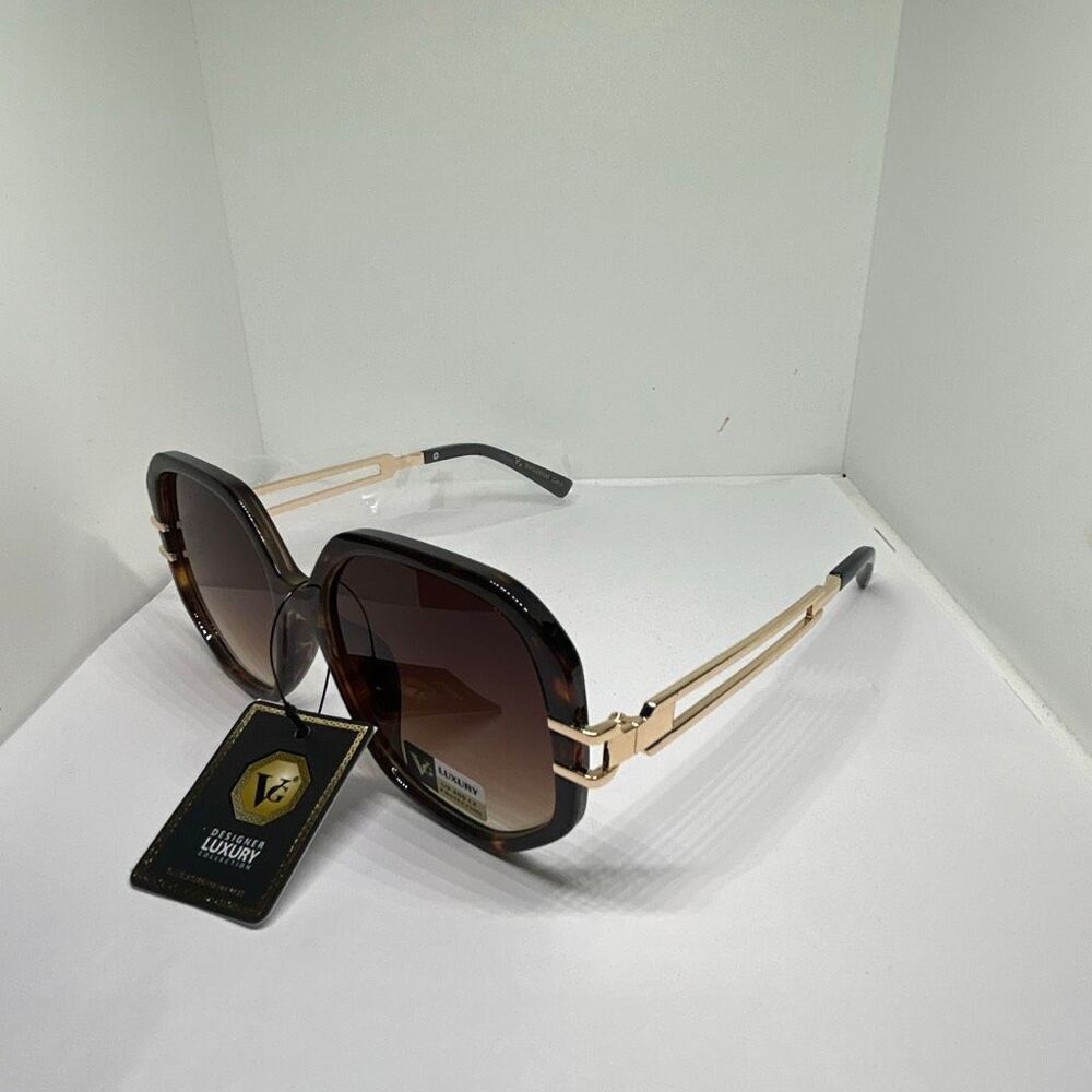 VG Tortoise Designer Luxury Square Sunglasses NWT UV400 Protection